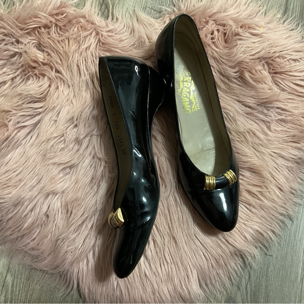 Salvatore Ferragamo VTG Black Size 9 - Picture 2 of 13